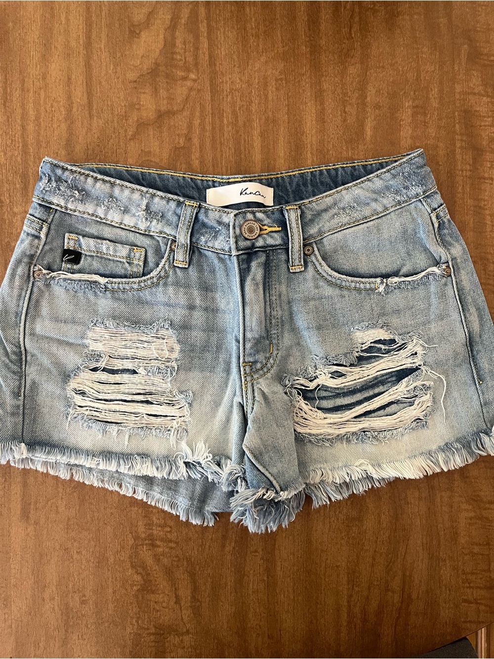 KanCan Light Blue Distressed Denim Cutoff Shorts